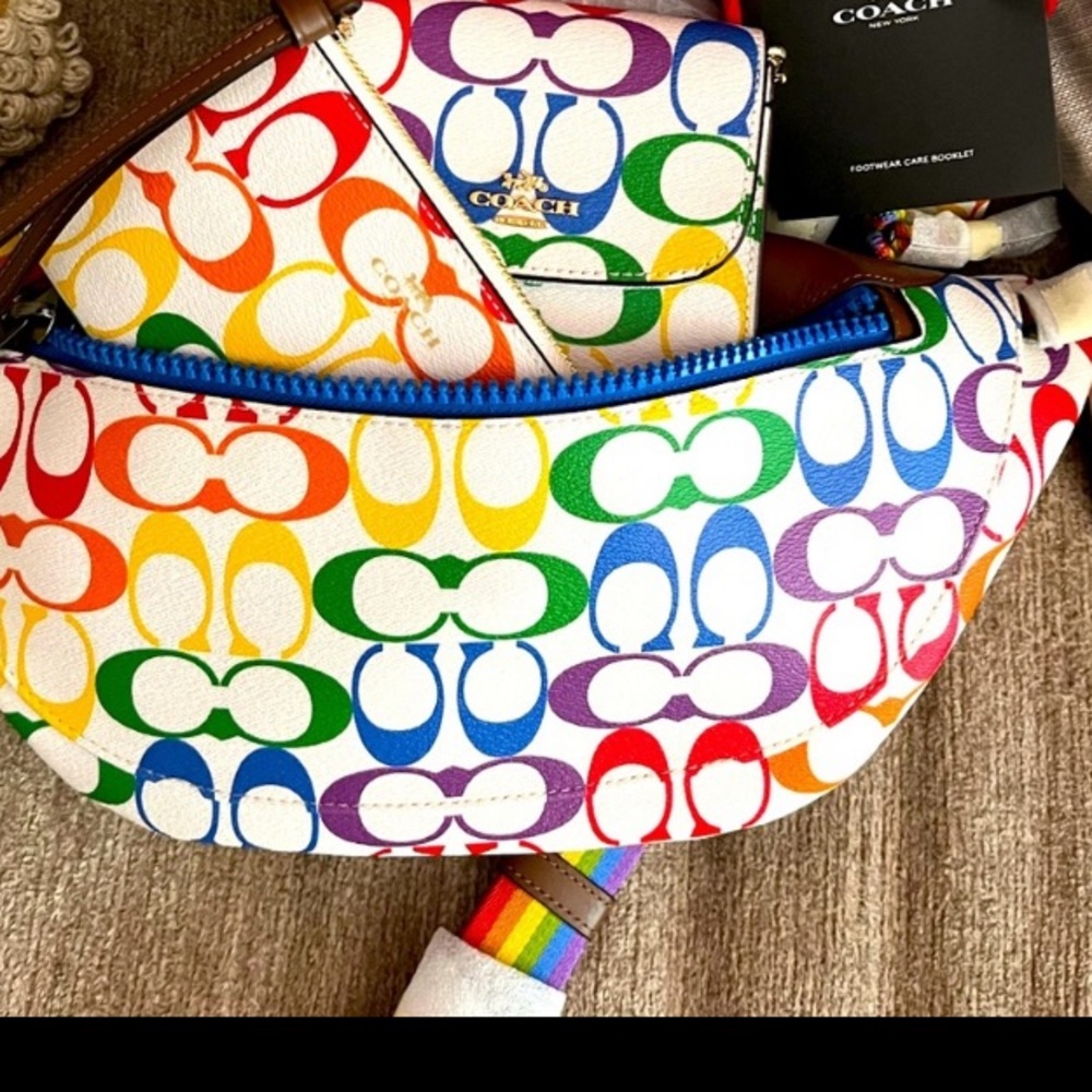 NWT! Coach 2 piece discontinued Rainbow series waist bag set-DROPPED PRICE-FIRM